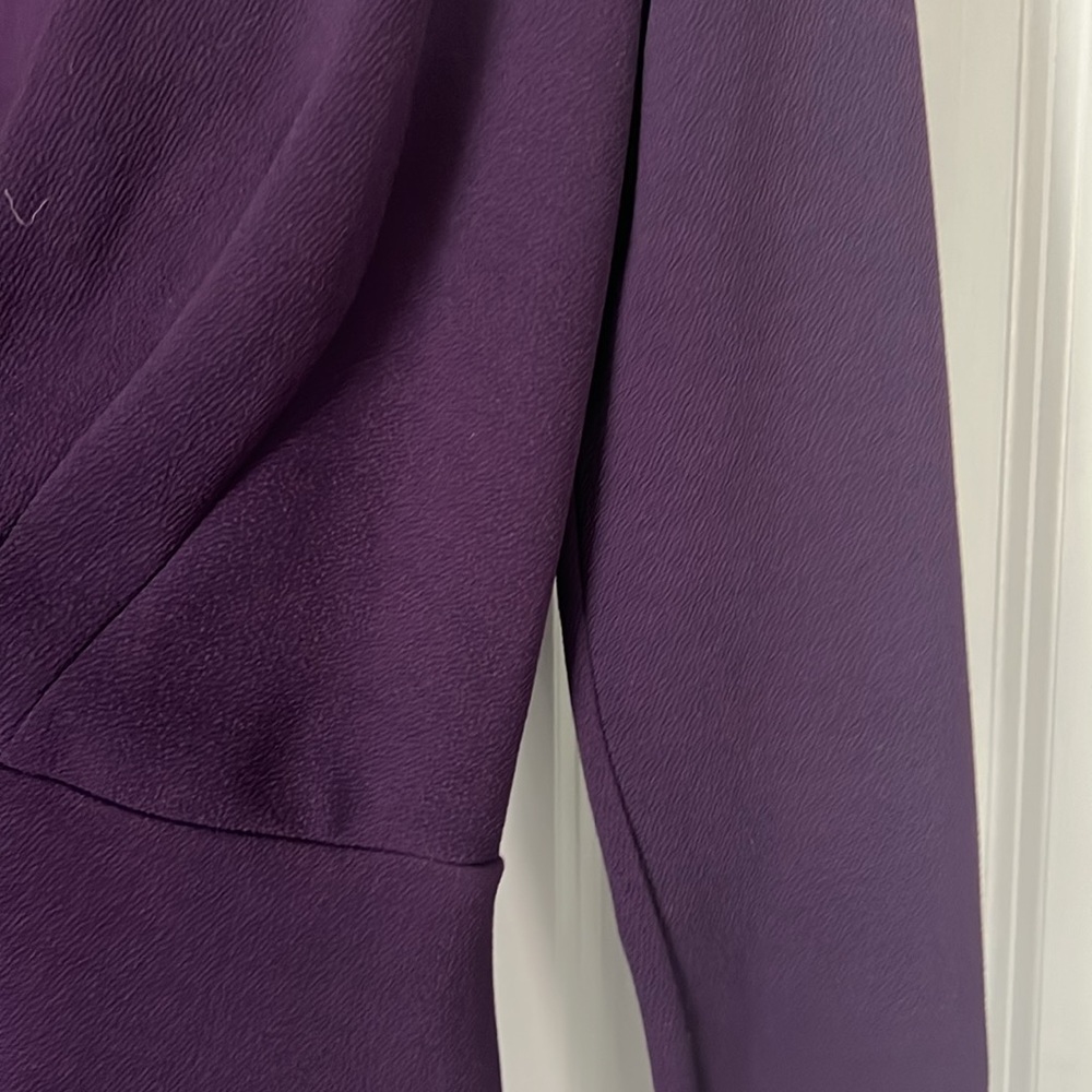 Long Sleeve Low Cut Purple Dress - Picture 3 of 4